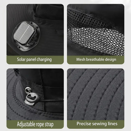 2026 New Three Solar Fan Outdoor Cooling Fan Hat