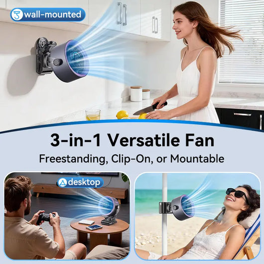 4000mAh Rechargeable Portable Clip on Fan